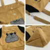 Bag Cute Cartoon Puppy Women Canvas Shoulder Large Capacity Student Girls Travel Casual Tote Portable Ladies Shopping Handbags