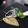 Clusterringe High-End-Zirkon-Regenbogenkristallschmuck Frauen Mode Runde Ehering 925 Sterling Silber Nadel Bijoux