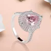 Band Rings S925 Silver Rdroplet Shape Micro Set Zircon Pink Pear Fashion Edition Rboutique Womens Jewelry J240508