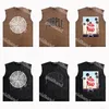 Modeheren schoudervest losse tanktops ontwerper katoen mouwloze t shirts kleding