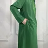 Etnische kleding Midden -Oosten Men Men Haped Robe jurk Ramadan Eid Jubba Thobe Moslim Islamitische Casual Kaftan Dishdasha Traditioneel kledingstuk