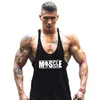 Herrtankstoppar muskel killar märke tunna remmar stringer mens gym tank tops män väst bomullsträning underskott kroppsbyggande kläder t240508