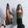 Men Two Tone Lace-up Front Oxford Shoes, Business Dress Shoes