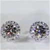 Stud Classic 925 Boucles d'oreilles Sier Sier 4 mm Diamond simated pour femmes hommes bijoux Drop Livraison OTWFM