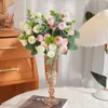 Flores decorativas lindas Rosas de seda artificial Bouquet Fake Plant Wedding Bridal Birthday Party Home Balcony Decor