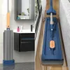 Förstorad Squeeze Mop med Bucket Hand Free Wringing Floor Cleaning Microfiber Hushåll Magic Flat Mops Tools 240508