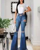 Flareleg jeans vrouwen nieuwe hoge taille jeans bell bodem gescheurd 2020 voor vrouwen denim mager mom wide been broek 2020250