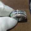 Hot Sale sieraden mannelijke ring 3 mm 5a zirkon cz wit goud gevulde feestbetrokkenheid trouwring voor mannen maat 5-11 s18101608 244p