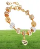 Yhamni Bracelet d'or original Crystal Beads Chain Pulseras I Love You Charms Bracelets Bangles Bijoux Gift For Women HSL1518025395