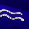 Déclaration de gros rhodium en or 14 carats de 8 mm de largeur Collier de chaîne cubaine de Miami pour hommes