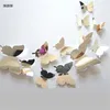 Adesivi a parete 12 pezzi 3d specchi 3D Decal farfalla arte rimovibile per la festa decorazione per matrimoni Casa deco per bambini