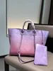 Luxury Beach Tote Bag Women's Silver Chain Strap Large Capacity Resort Shoulder Bag Designer Women's Gradient Leather Beach Shopping Bag 050824-11111