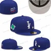 Nouvelle arrivée Classic Fitted Hat Classic Sport Team Navy Blue Color Baseball Hip Hop Full Fermed Closed Designer Fashion Cap Chapeau Stitch Heart Hustle Flowers