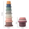 Bath Toys Baby Bath Toys Stacking Cup Toys Colorful Early Educational Intelligence Gift Boat-shaped Stacked Cup Folding Tower Toys d240507