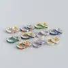 Hoop Ohrringe Anenjery farbig quadratisch Zirkon Kreis für Frauen Einfache französische Silberfarbe Geometrische Huggies Geschenk Pendientes