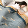 Battaniyeler Textile City Ins Yaprak Balık Yorumları 5 Katmanlı Pamuk Gözlük Havlu Battaniyesi Ev Yatak Kalitesi Yatak Dektisi 200x230cm