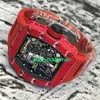 RM Luxury Watches mécanicales Watch Mills Men's Series 49.94x 44,5 mm mécanique Mécanique Hollow Match Red NTPT Hollow RM35-02 STTP