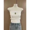 Kadın Tankları Camis Designer MM24 Yaz Yeni Moda Ağır Endüstri Su Elmas Mektubu Mizaç Seksi ve Çok Slim Kısa Tank Top 0O3C