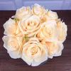 Fleurs décoratives 5pcs vendant une belle pivoine rose en soie artificielle petit bouquet blanc fête à la maison décor de mariage d'hiver faux