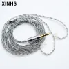 Earphones 4 Cores Graphene Alloy Sier Plated Wire Mmcx 0.78mm 2 Pin Replacement Headphones Cable Audio Upgrade Cable