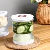 Storage Bottles Pickle Juice Separator Jar Leak-proof Container With Airtight Lids&Forks Multi-purpose For Olive Jalapenos