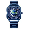 Montre-bracelets tournants de style terre rotatif MEAU BLUE PLANÉT