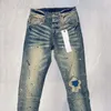 Pantalon de femme Fashion Purple Roca Roca Jeans 1: 1 Réparation de haute qualité Denim maigre à faible hauteur