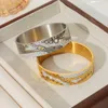Designer Westwood Unikalna niszowa biżuteria ma pustą klapę geometryczną Diamentową Bransoletę stalową