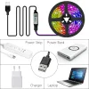 USB LED Strip Light 16LED/Meter Bluetooth RGB Lights Flexible TV Backlight Lamp 5050 5V LED Tape Diode Phone APP 1-30m For Room