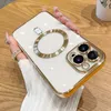 Luxury Wireless Charge MacSafe Phone Case för iPhone 15 14 13 12 11 Pro Max Plus transparent magnetisk elektroplattstötfångare