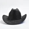 Berets Faux Leder Western Cowboyhut für Männer Vintage Gentleman Panama Cowgirl Sombrero Hombre