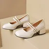 Dress Shoes Women 5cm High Heels Party Cute Lolita Pumps Female Casual Buckle Stap Glossy Leather Lady Classical Mary Jane