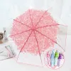 Gear Korean Umbrella pliant mignon Korean Mini Fresh Fresh Simple Sen Series Trifold Japanese Cherry Blossom Transparent Umbrella