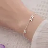 Bangle 925 Silver Diamond-Studded Butterfly Bracelet Womens Fashion Temperament Flower Adjustable Bracelet