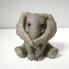 Miniatures 3 types petits éléphants décor chanceux feng shui gris éléphant figurines résine créativité mignonne poupée d'éléphant ludique