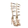 Boots 2024 Brand Rivet Summer Knee High For Women Fashion Show Super Thin Heels Shoes Sandal