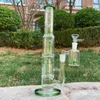 12 pouces en verre Bong arbre Percolateur filtre Dab Recycler Recycler Pipe d'eau fumer Bubbleur de bécher du narquilage avec bol de tabac mâle de 14 mm