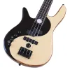 Guitare main gauche active 4 cordes basse guitare maple hickory bois noir blanc couleur électrique basse guitare fret sans ligne de frette