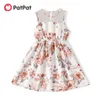 Платья девочки Pt Childrens Floral Print Дизайн экрана рукавочного рукавов Drassl240508