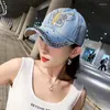 Ball Caps Denim Hat Baseball Cap Women Summer Summer Rhinestone Sports Trendy Speisure Sunshade Outdoor Korean Casual Cowboy Retro