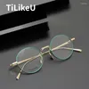 Zonnebrillen frames luxe bedrijf pure titanium bril met frame Japan hand retro ronde brillen mannen vrouwen lezen bijziendheid optisch