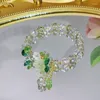 Braccialetti fascino moda squisiti piante di piante foglie orchidee cristalli artificiali cristallo verde colore bracele donna regalo feste di gioielli quotidiani
