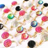 Ringos de cluster 30pcs/lotcolorful requintado estilo escala de aço inoxidável anel mulheres ab cor de peixe romântico rabo de ouro jóias de moda