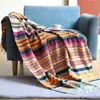 Dekens textiel stad bohemia kleurrijke gestreepte worp deken comfortabele zachte zomer kwastjes sofa cover regenboog geweven camping picknick deken