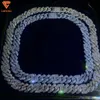 Hip Hop Jewelry 15mm White/gold Color Vvs Moissanite Diamond Cuban Link Chian 925 Silver Iced Out Cuban Chain Men