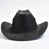 Berets Faux Leder Western Cowboyhut für Männer Vintage Gentleman Panama Cowgirl Sombrero Hombre