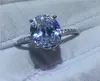 Vecalon Handmade Promise Ring Finger 925 Silver Silver Oval Cut Diamond Party Mariage des femmes pour femmes bijoux de mode3290778