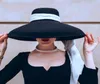 Berets Fashion Streetstyle Black Wide Bim Wol Embet Hat Vrouw Vintage Big For Women Looks op Audrey Hepburn3216457