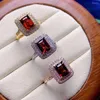 Cluster Rings S925 Sterling Silver Natural Garnet Ring Main Stone Color Super Good Fire Quality Jewelry Wedding