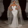 Ärmellose Hochzeitssexettenpailletten elegante Kleider Schatz Meerjungfrau